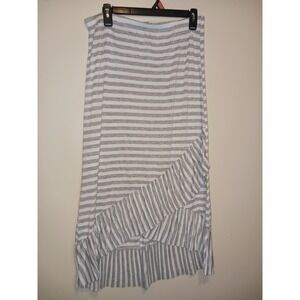 Ing Grey & White Striped Mid Lenght Skirt Size Medium